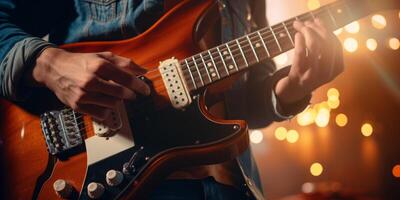 guitarrista jogando guitarra foto