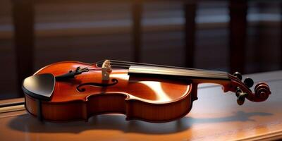 violino em uma Sombrio borrado fundo foto