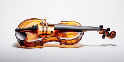 violino em fundo branco foto