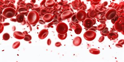 vermelho sangue células hemoglobina em branco fundo foto