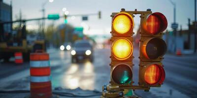 tráfego luzes tráfego ao controle estrada reparar foto