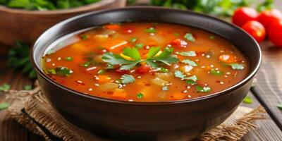 sopa de legumes frescos foto