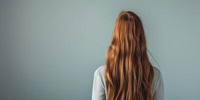 mulher com lindo cabelo costas Visão foto