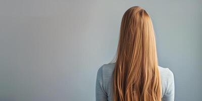 mulher com lindo cabelo costas Visão foto