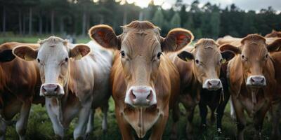 vacas dentro a pasto foto