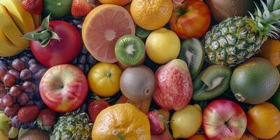 frutas e cítricos sortido topo Visão textura foto