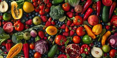frutas e legumes sortido foto
