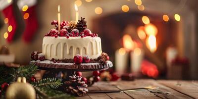 Novo ano Natal cozimento bolo doces foto