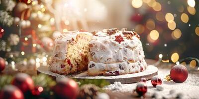 Novo ano Natal cozimento bolo doces foto