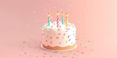 aniversário bolo com velas em uma avião fundo foto