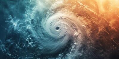 tropical ciclone Como visto a partir de terra órbita foto