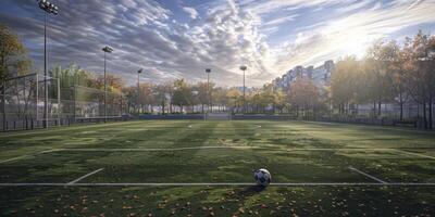 gramado em uma futebol campo foto