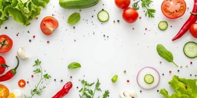 vegetal e fruta em uma branco fundo foto