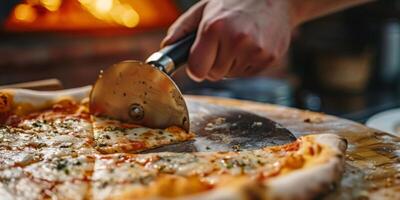 chefe de cozinha fazer pizza fechar-se foto