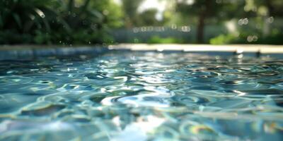 água dentro a piscina fechar-se foto