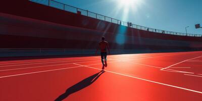 vermelho corrida rastrear às a estádio foto