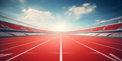 vermelho corrida rastrear às a estádio foto