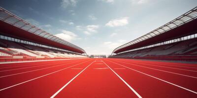 vermelho corrida rastrear às a estádio foto