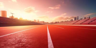 vermelho corrida rastrear às a estádio foto