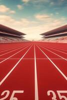 vermelho corrida rastrear às a estádio foto