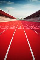 vermelho corrida rastrear às a estádio foto