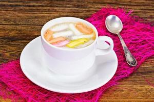 cacau, café com marshmallow doce comida foto