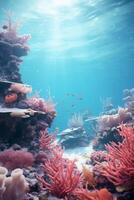 embaixo da agua mundo peixe corais foto
