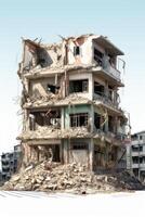 destruído cidade edifícios a partir de tremor de terra foto