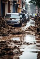 inundar dentro a cidade foto