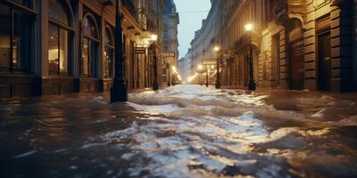 inundar dentro a cidade foto