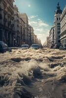 inundar dentro a cidade foto