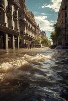 inundar dentro a cidade foto