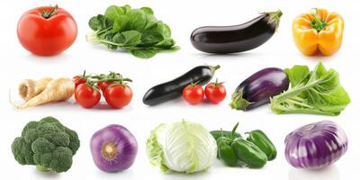 legumes e frutas em uma branco fundo foto