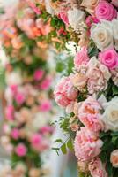 floral Casamento arco dentro natureza foto