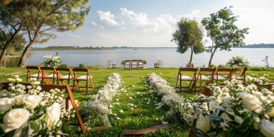 floral Casamento arco dentro natureza foto