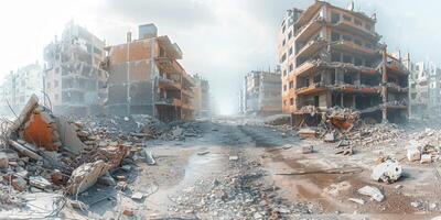 destruído cidade depois de tremor de terra foto
