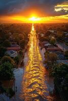 inundado ruas do a cidade foto