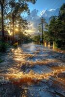 inundado ruas do a cidade foto