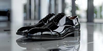 patente couro cavalheiros sapatos foto
