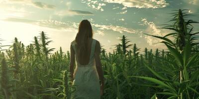 mulher crescendo cannabis foto