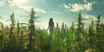 mulher crescendo cannabis foto