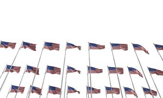 EUA bandeira nos unidoc Estado América branco fundo dicut objeto ícone patriotismo Estrela azul 4º adiante Julho mês América nacional listra governo independência bandeira país emblema veterano.3d render foto