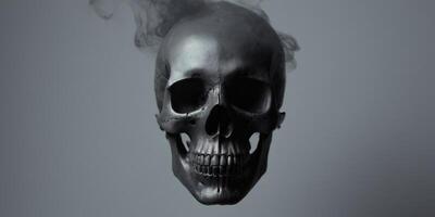 crânio com fumaça, isolado fundo, fantasma papel de parede, . foto