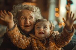 uma mulher e uma pequeno menina ,contenção e jogando com dela filha , mãe dia foto