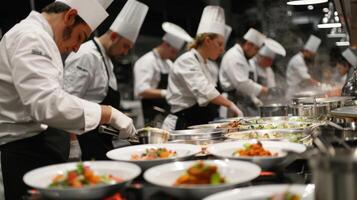 no meio a aquecido concorrência a chefs Além disso compartilhado dicas e técnicas fomento uma sentido do comunidade e colaboração dentro a culinária mundo foto