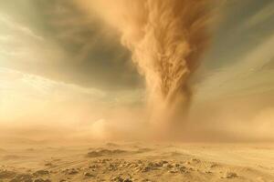 assustador ameaçador enorme furacão tornado, apocalíptico dramático fundo foto