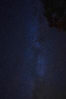 estrelado noite céu sobre terra, leitoso caminho galáxia Visão foto