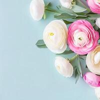 colorida flores e lindo floral bandeira imagem para mãe dia, mulheres dia, flor florescer, romântico, Casamento e dia dos namorados dia foto