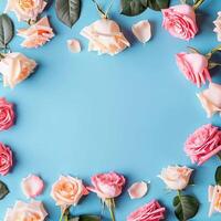 colorida flores e lindo floral bandeira imagem para mãe dia, mulheres dia, flor florescer, romântico, Casamento e dia dos namorados dia foto