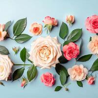 colorida flores e lindo floral bandeira imagem para mãe dia, mulheres dia, flor florescer, romântico, Casamento e dia dos namorados dia foto